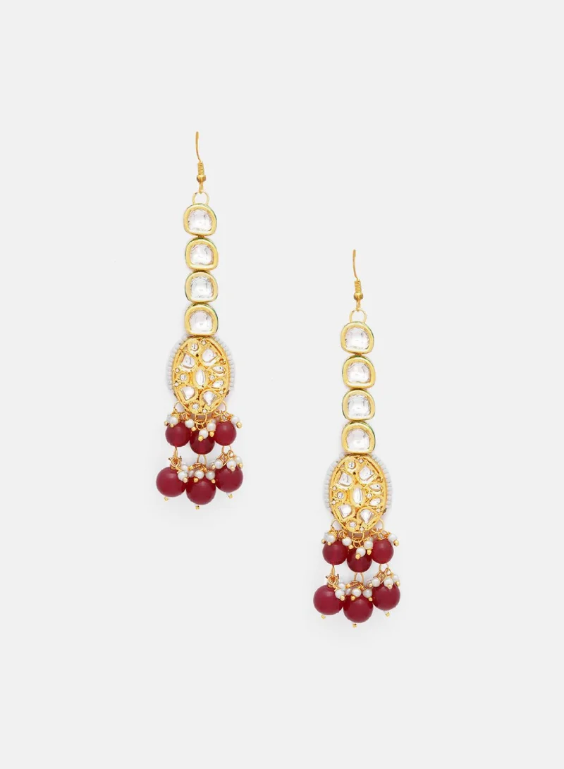 Priyaasi Floral Kundan Studded Maang Tikka Head Jewellery