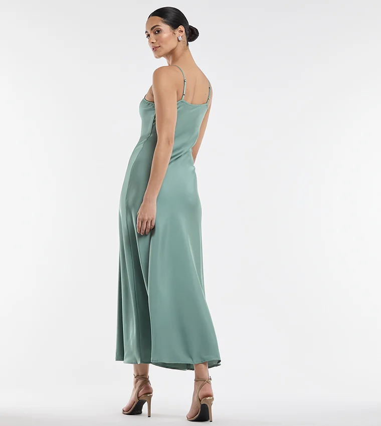 بي سي بي جي BCBG LONG SATIN SLIP DRESS