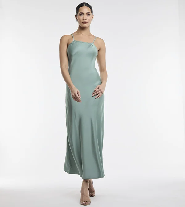 بي سي بي جي BCBG LONG SATIN SLIP DRESS