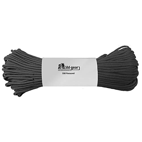 ADD GEAR Parachute 550 lbs Cord Mil Spec Type III 7 Strand Paracord Rope, Military Grade 100% Nylon 4mm Diameter Black - Image 1