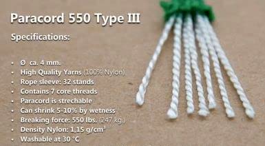 ADD GEAR Parachute 550 lbs Cord Mil Spec Type III 7 Strand Paracord Rope, Military Grade 100% Nylon 4mm Diameter Black - Image 4