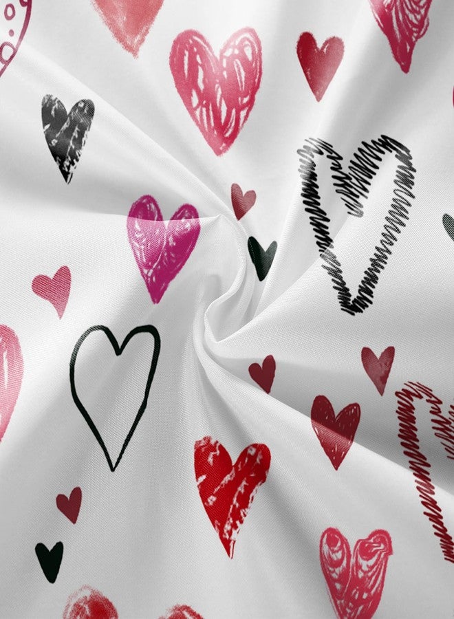 GCIREC Valentine Shower Curtain, Romantic Love Theme Pink Red Black Graffiti Style Heart Girly Bathroom Curtain Home Decor Waterproof Washable with 12 PCS Hooks,72" Wx72 L - Image 5