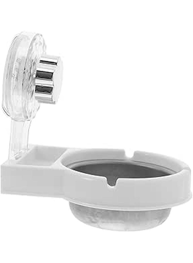 Windproof Wall Mounted Ashtray No Drill Required 304 Stainless Steel White for Home Office Bathroom - Image 1