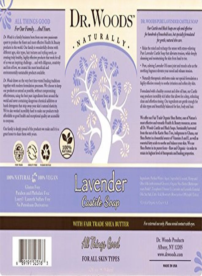 Dr. Woods Lavender Castile Soap With Organic Shea Butter And Pump 32 Ounce  - Image 2