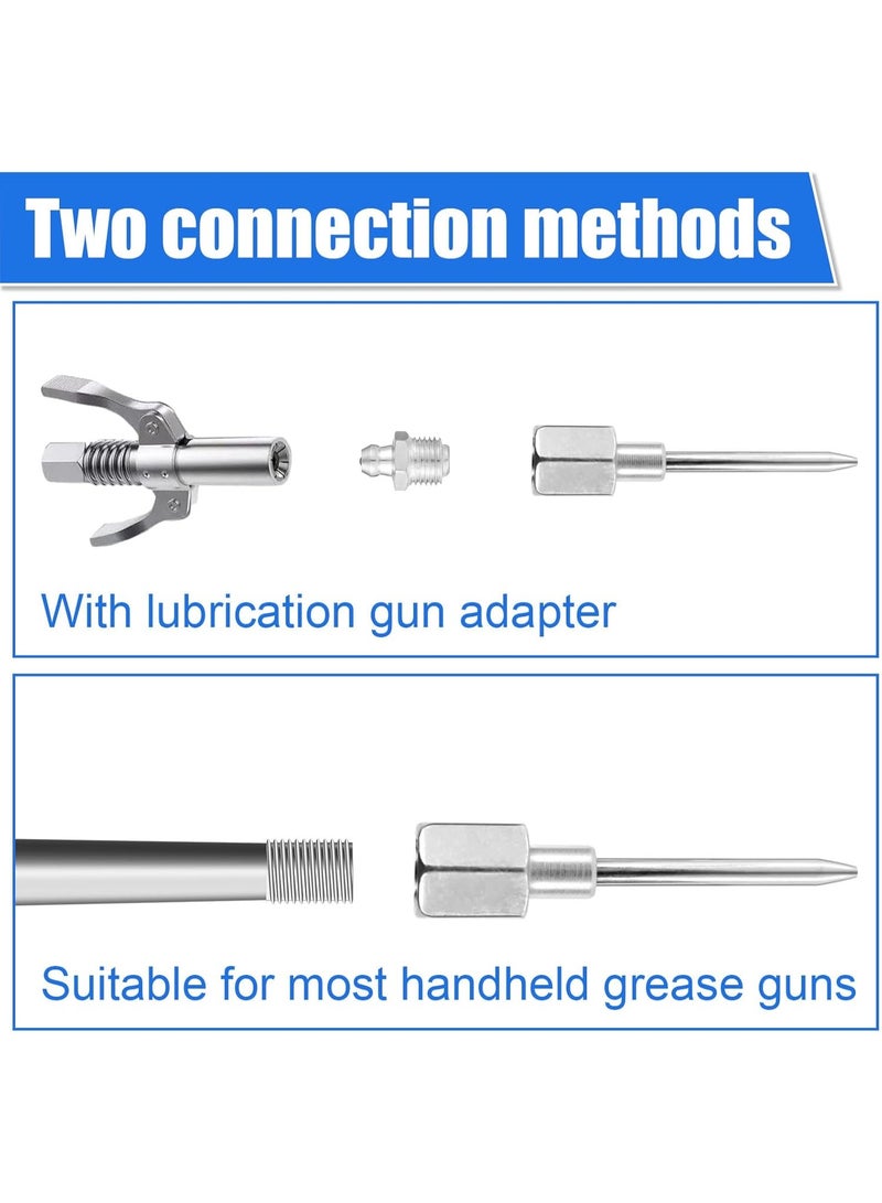 7pcs Grease Gun Accessory Kit, Including 3 Grease Nozzle 1 Needle Dispenser Rubber Tip Joint Nipple Straight Nozzle 1 Needle Elbow Fitting Adapter Coupler for Small and Confined Spaces - Image 2