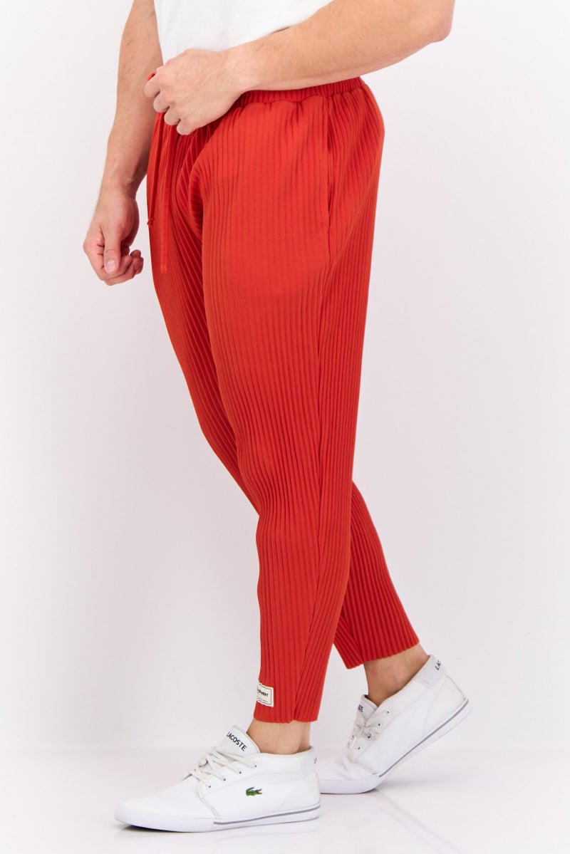 The Giving Movement Men Regular Fit Embroidered Tapered Pants, Rust - Image 3