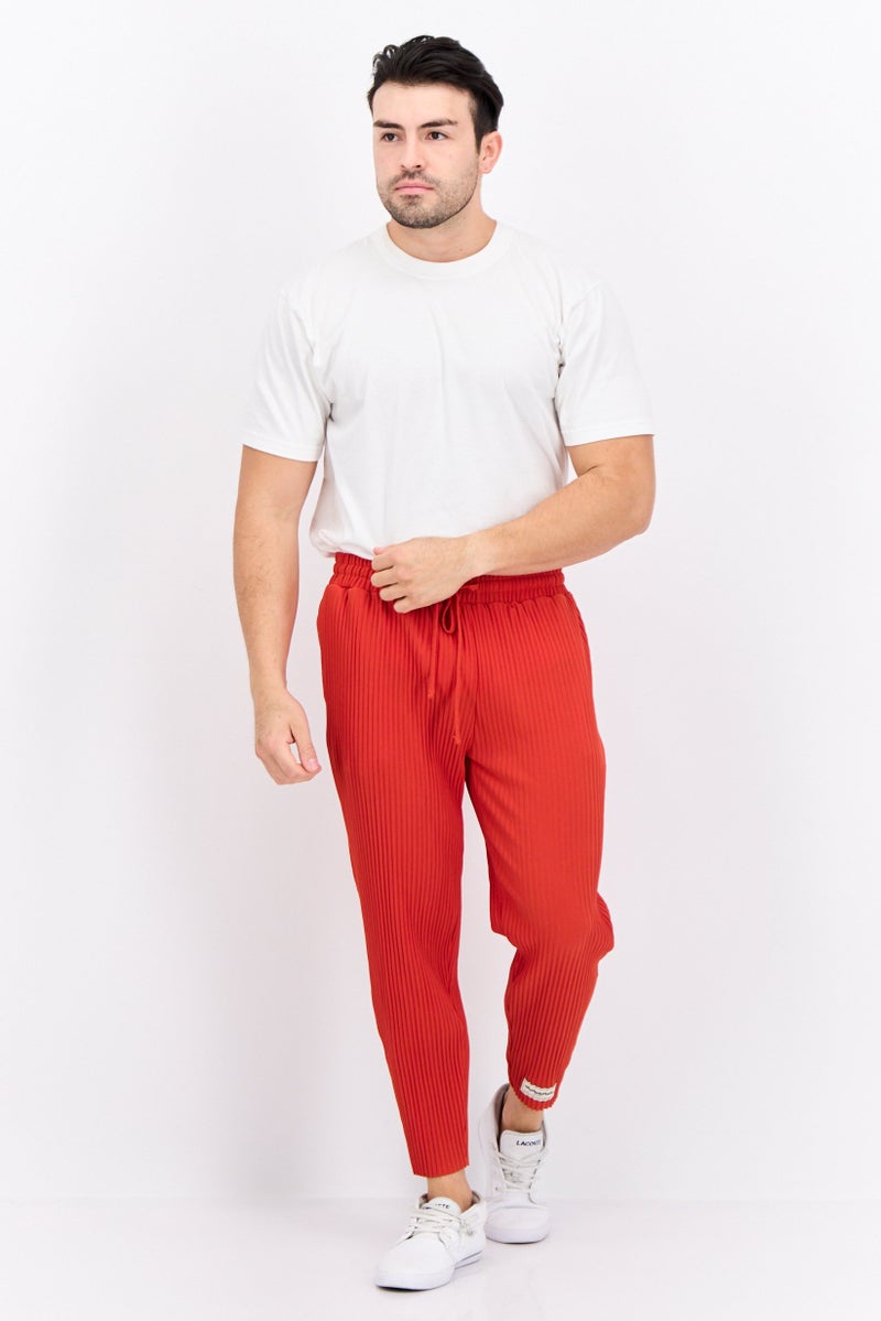 The Giving Movement Men Regular Fit Embroidered Tapered Pants, Rust - Image 4