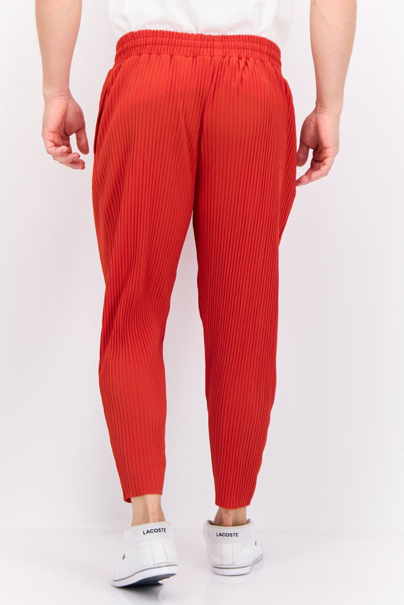 The Giving Movement Men Regular Fit Embroidered Tapered Pants, Rust - Image 2