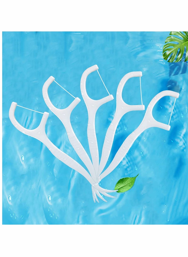 KASTWAVE Dental Floss Picks, Plastic Interdental Floss Tooth Picks for Teeth Cleaning Floss Sticks Triple Clean Floss Picks Teeth Stick Dental Floss Toothpick Disposable Flosser Biodegradable 200 PCS  - Image 1