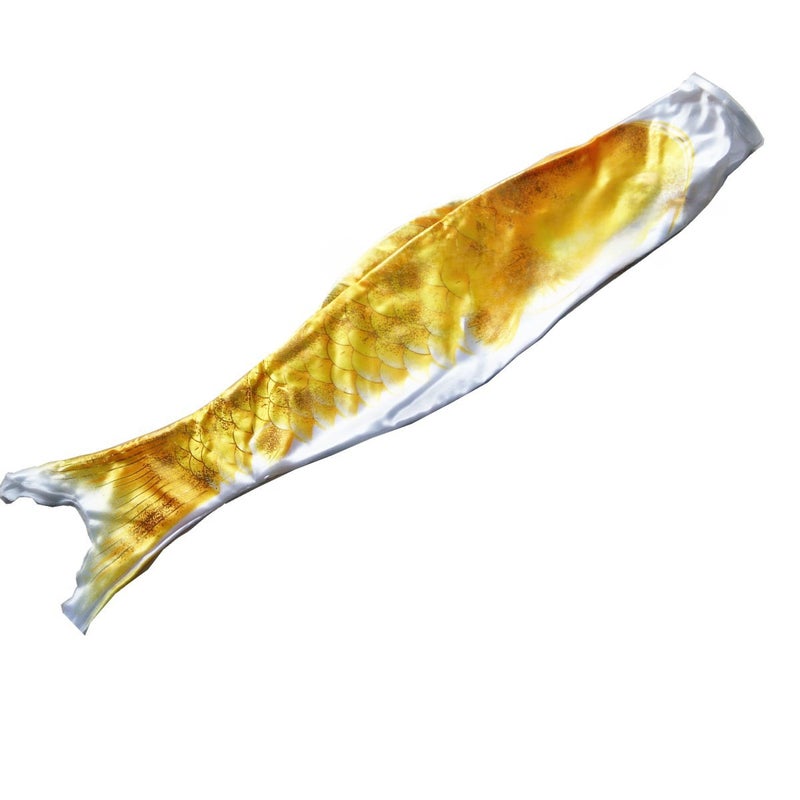 Gold-Stamped Koi Windsock Japanese Festival Flag Golden yellow 