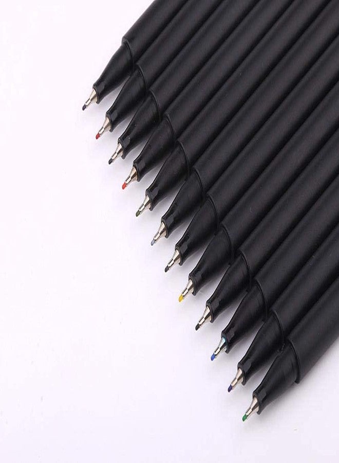 53 Arts 53ARTS 12 Pcs Fineliner Color Pens Journal Planner Pens; 0.4mm Colored Pens Fine Point Fineliner Pen Fine Tip Sketch Writing Drawing Markers for Note Coloring - Image 4