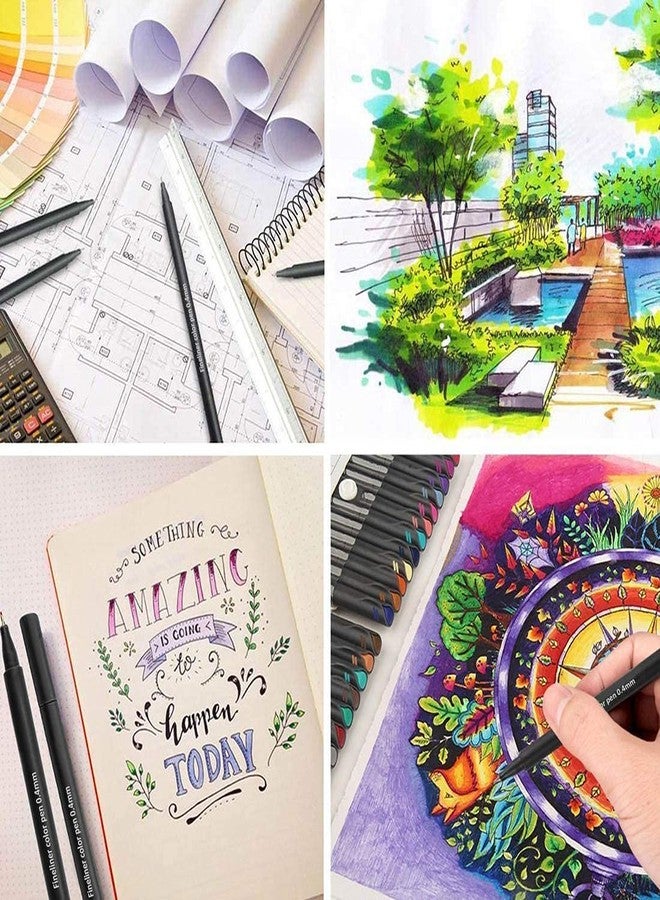 53 Arts 53ARTS 12 Pcs Fineliner Color Pens Journal Planner Pens; 0.4mm Colored Pens Fine Point Fineliner Pen Fine Tip Sketch Writing Drawing Markers for Note Coloring - Image 5