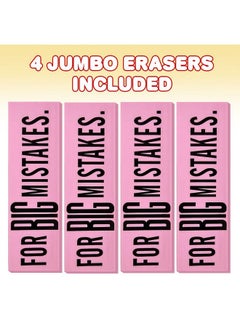 Pink Mistake Erasers For Kids Pack Of 4 Really Big Erasers 5.5 Inch Giant Pencil Rubber Cool Back To School Stationery Supplies For Boys And Girls Joke Gag Gifts For Adults - pzsku/Z25E55977D80AF6722E30Z/45/_/1720185505/c0aa3bf1-9302-4762-a0c5-865c2b48ddc2