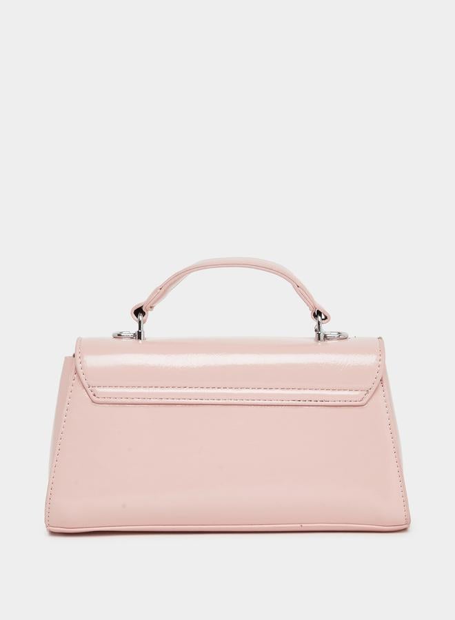 Styli Solid Handbag with Top Handle and Adjustable Strap - Image 3