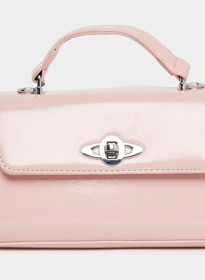 Styli Solid Handbag with Top Handle and Adjustable Strap - Image 2