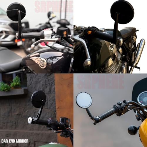Asryd مرايا جانبية مقعرة مستديرة من Asryd متوافقة مع RE Classic Reborn | Continental GT | Interceptor | Meteor | Hunter | Super Meteor وغيرها - Image 2