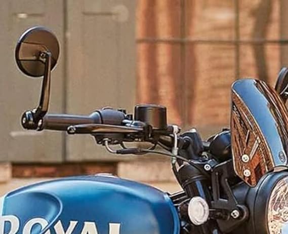 Asryd مرايا جانبية مقعرة مستديرة من Asryd متوافقة مع RE Classic Reborn | Continental GT | Interceptor | Meteor | Hunter | Super Meteor وغيرها - Image 4