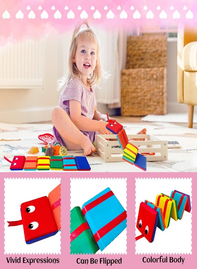 Fvcisshhu 2Pcs Wooden Jacob's Ladder Fidget Toy,Retro Flip Jacobs Ladder Puzzle Toys for Kids Christmas Filling Gifts Party Favors Learning Rewards Classic Treasure Hunt Game Prizes Colorful - Image 3