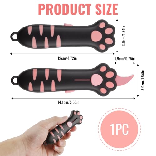 mgmooa Cat Paw Box Cutter 2026 Retractable Cat Box Cutter with Cute Paw-Shaped Handle, Cat Box Paper Cutter Multifunctional Utility Knife for Effortlessly Opening Boxes, Cartons, Packages and Sealing Tape - Image 3