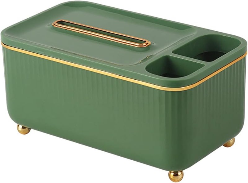 Green Multifunctional Tissue Box Holder Dispenser for Kitchen Dining Room Remote Control Cover - Image 1