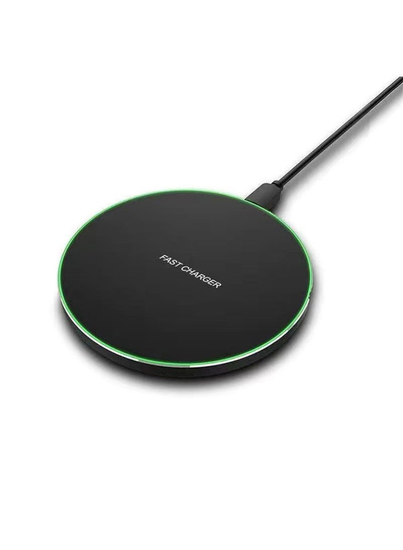 General Black 15W Ultra-Thin Wireless Charger Pad – Fast Aluminum Alloy Charging for Desk  Bedside Use  - Image 1