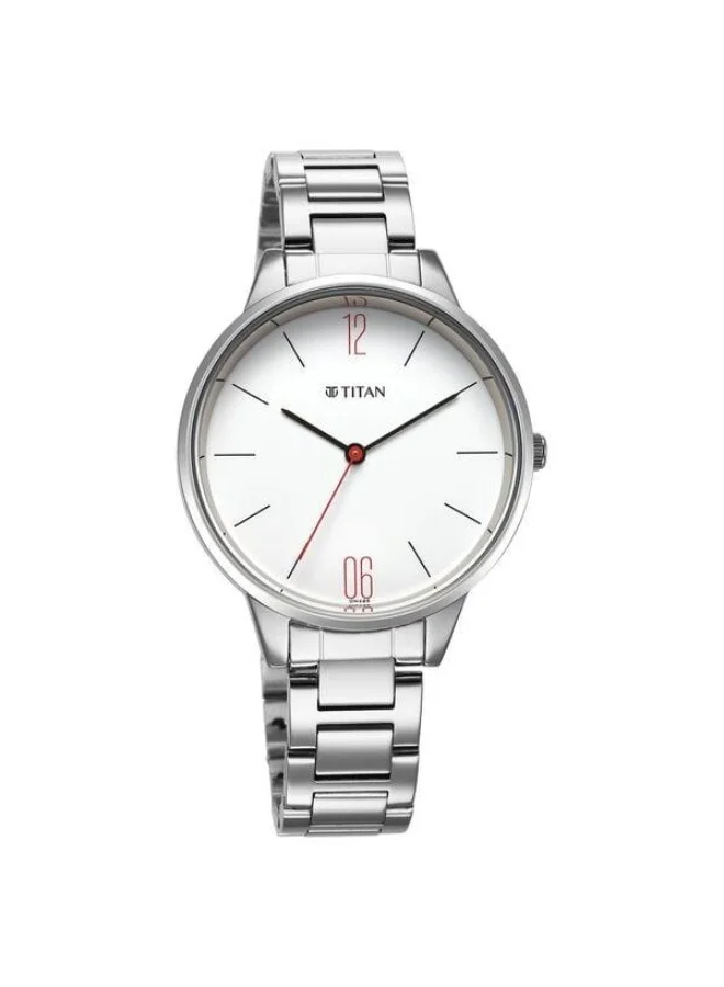 تيتان Neo Trends Quartz Analog White Dial Silver Stainless Steel Strap Watch for Women - 2648SM09