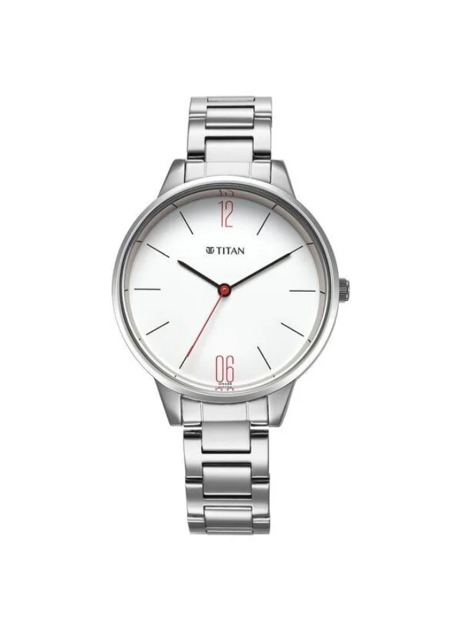 تيتان Neo Trends Quartz Analog White Dial Silver Stainless Steel Strap Watch for Women - 2648SM09