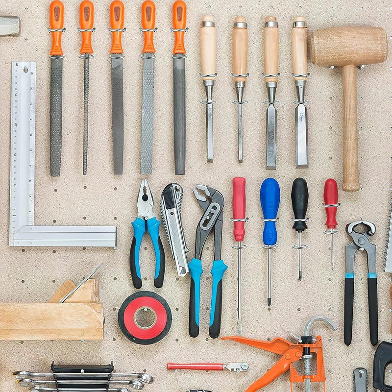 20 Pcs Metal Dual-Ring Pegboard Hooks for Tool Rack, Multi-Tool Holders with Screws, Pegboard Accessories for Garage and Workshop Organization - Image 4