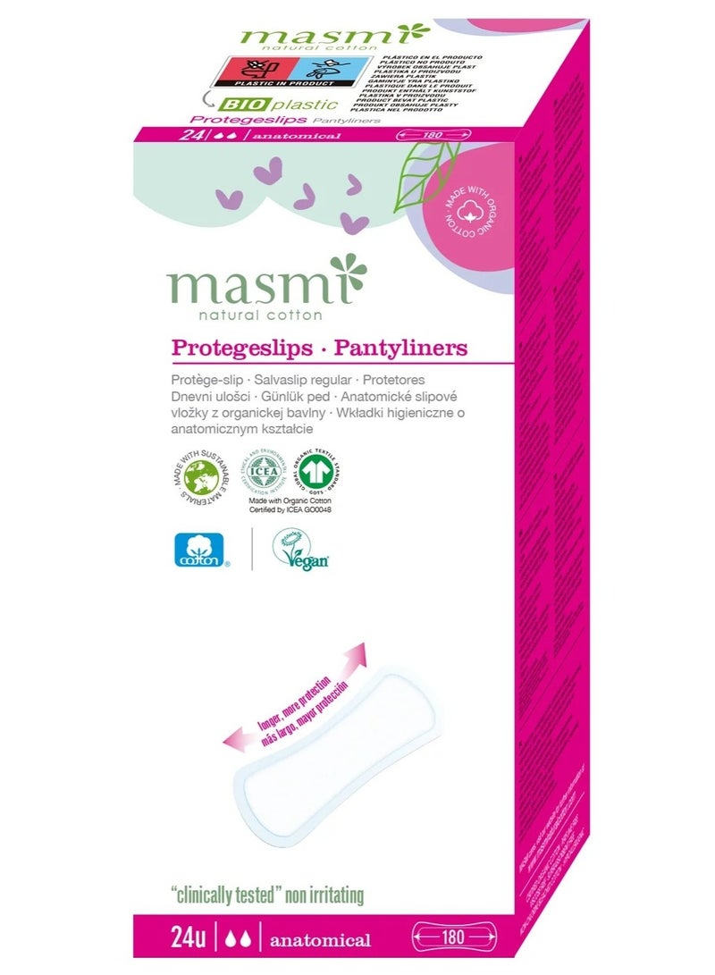 Organic Anatomical Cotton Panty Liners 24 Pcs