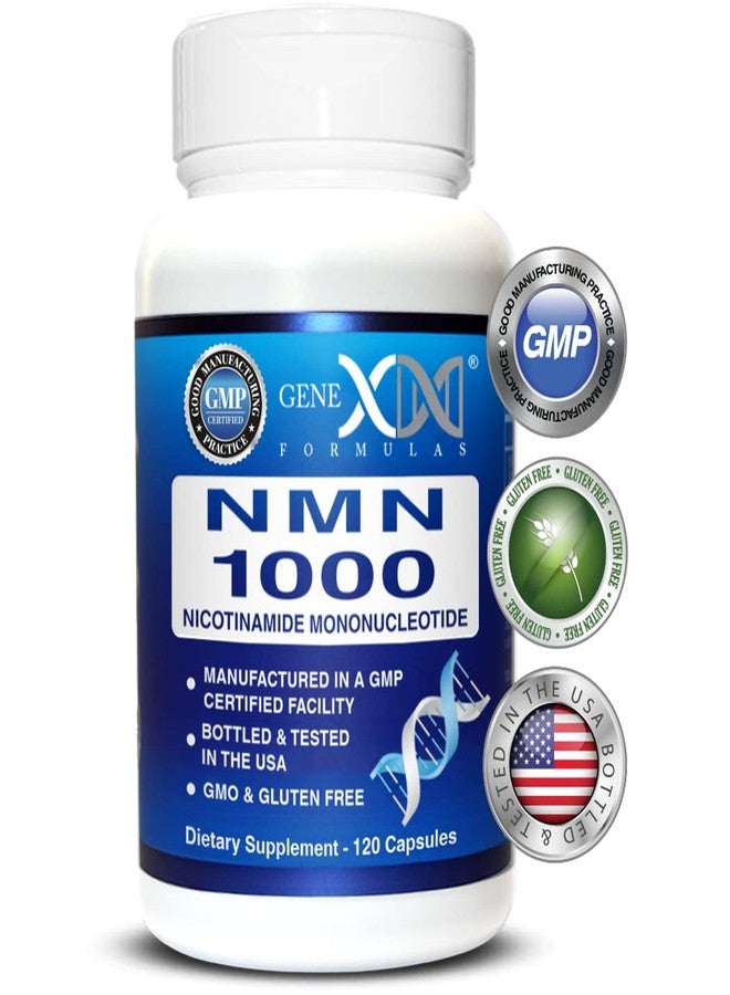 Genex Formulas NMN 1000mg - 99% Pure Shelf Stabilized Supplement Capsules for Increased NAD Levels & Healthy Aging, GMP Certified, 1000mg per Serving, 120 Capsules - Image 1