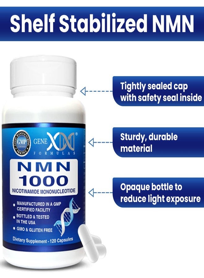 Genex Formulas NMN 1000mg - 99% Pure Shelf Stabilized Supplement Capsules for Increased NAD Levels & Healthy Aging, GMP Certified, 1000mg per Serving, 120 Capsules - Image 5