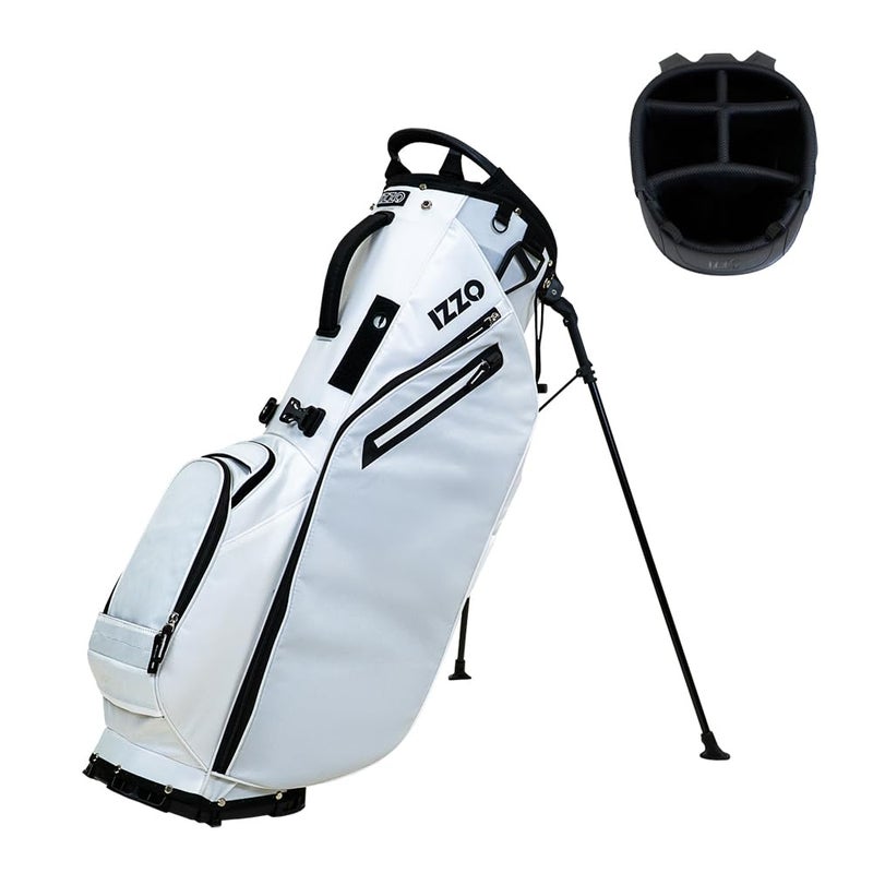 Izzo Heritage Golf Stand Bag, White - Image 1