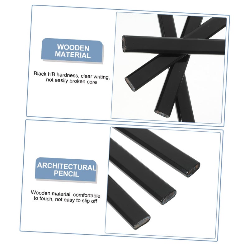 4Pcs Carpenter Pencils Black Hb Woodworking Marking Tools for Construction Architects and Designers - Image 3