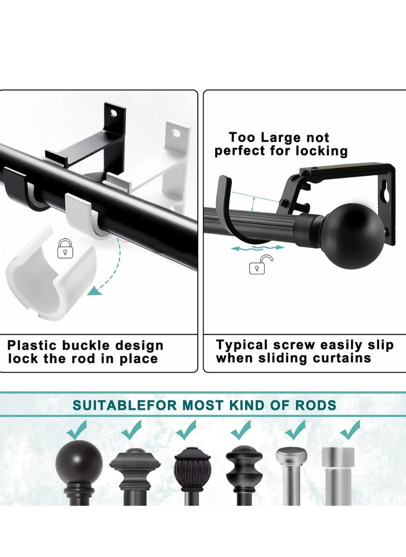 Oasisgalore 2 Pack Curtain Rod Bracket，Heavy Duty Curtain Rod Holder Hooks Rod Hangers Support for Wall  - Image 3