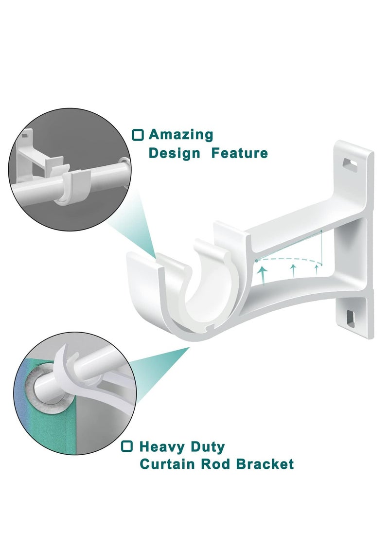Oasisgalore 2 Pack Curtain Rod Bracket，Heavy Duty Curtain Rod Holder Hooks Rod Hangers Support for Wall  - Image 5