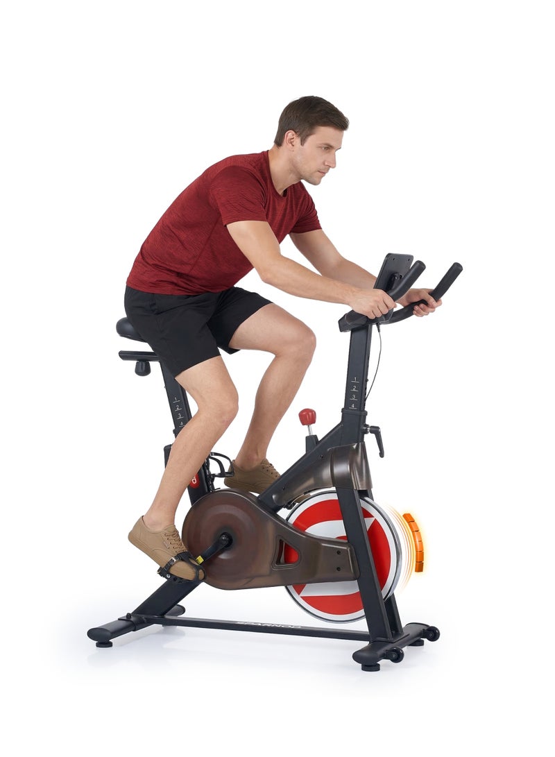 Sparnod Fitness SSB-10N Magnetic Spin Bike for Home Use – Ultra-Silent Belt Drive, 10kg Precision Flywheel, 4-Way Adjustable Seat & Handlebars, Heavy-Duty Steel Frame with LCD Monitor 125kg User Weight - Image 1