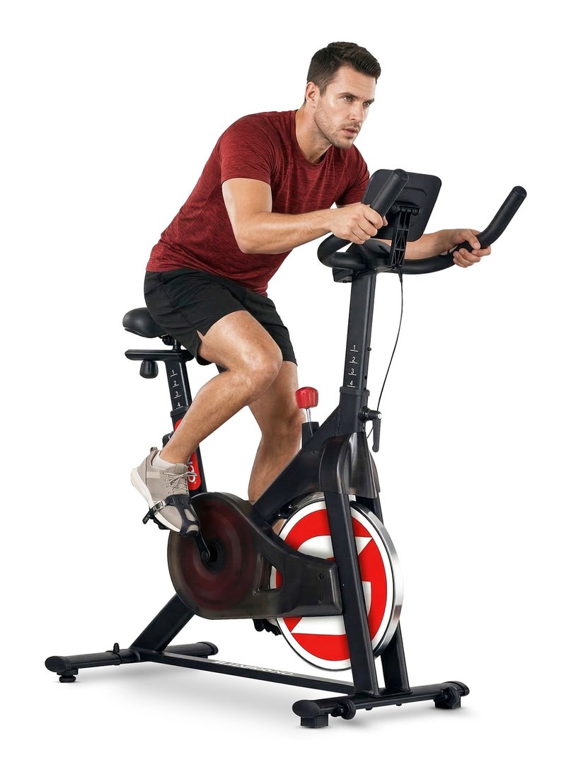 Sparnod Fitness SSB-10N Magnetic Spin Bike for Home Use | Ultra-Silent Belt Drive | 10kg Precision Flywheel | 4-Way Adjustable Seat & Handlebars | Heavy-Duty Steel Frame with LCD Monitor 125kg User Weight - Image 1