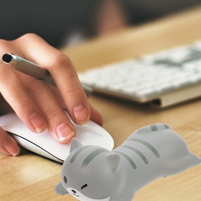 LALAFINA Ergonomic Wrist Rest Set 2pcs Soft Resin Gray Keyboard Mouse Support - Image 5