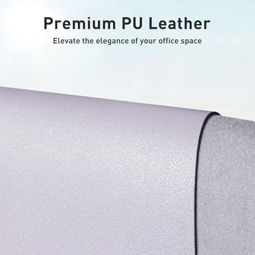 Aothia Large PU Leather Desk Pad Protector NonSlip Mouse Pad Writing Mat for OfficeHome Waterproof Easy to Clean Soft Lavender 236 x 137 - Image 3