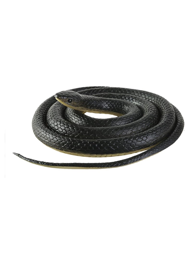 Excefore Realistic Rubber Snake, Scary Fake Snake to Keep Birds Away Garden, Large Black Snake Pranks Toy for Garden Props, Halloween Decoration, Kids Toy  - Image 1