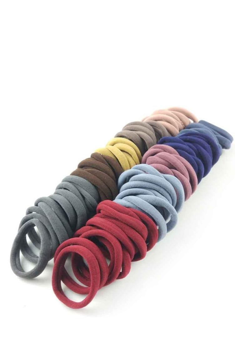 إسكدنيا 100 ربطة شعر سميكة مناسبة لتصفيفة ذيل الحصان للرجال والنساء والفتيات (متعددة الالوان) - Image 1