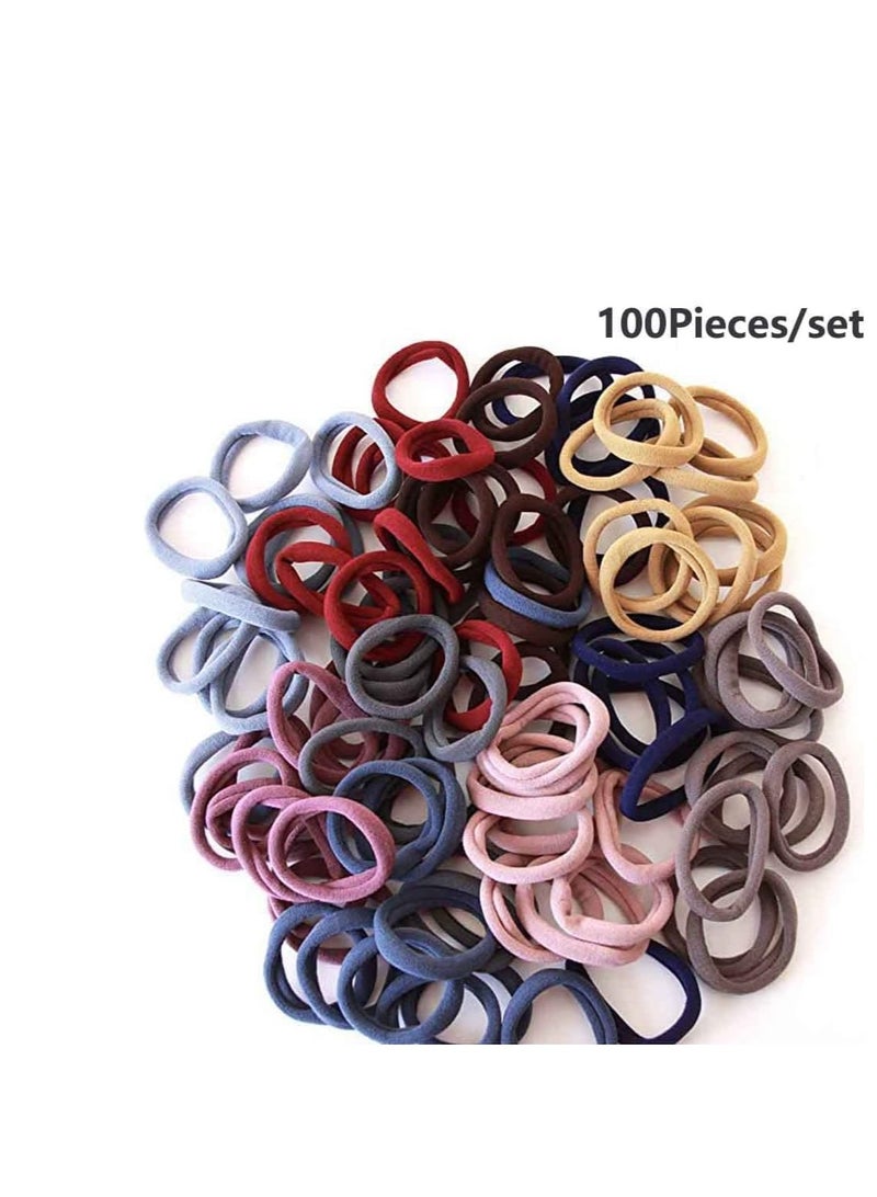 إسكدنيا 100 ربطة شعر سميكة مناسبة لتصفيفة ذيل الحصان للرجال والنساء والفتيات (متعددة الالوان) - Image 2