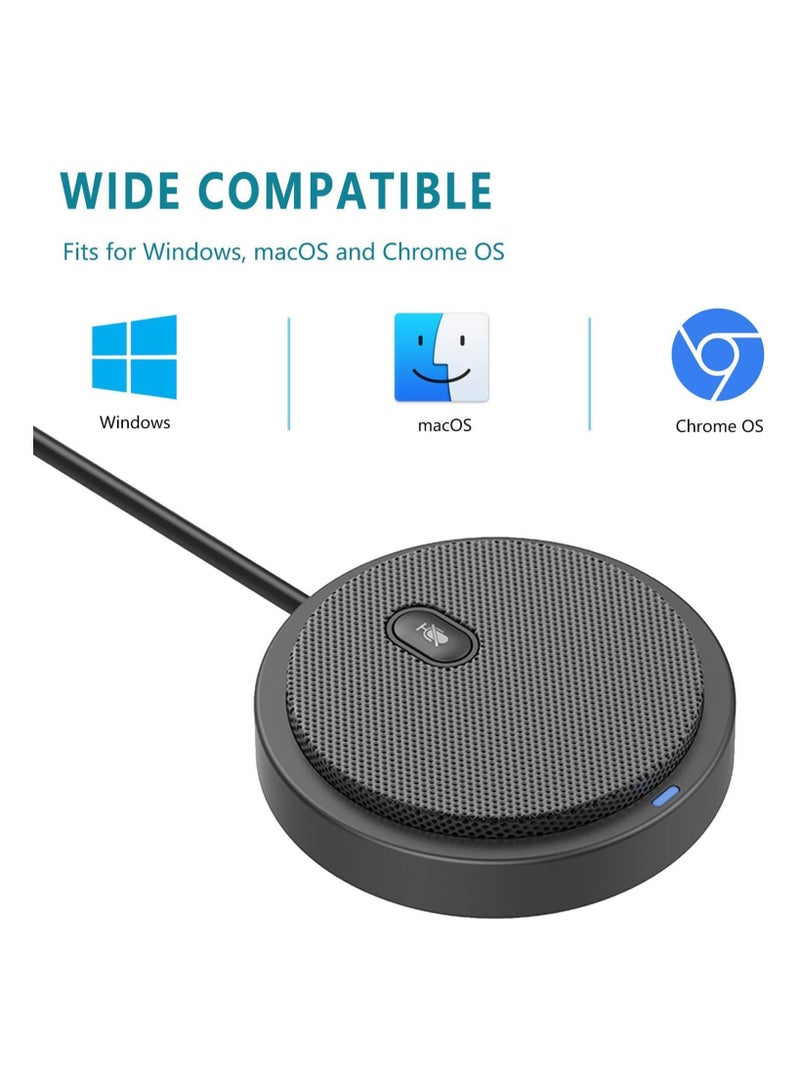 USB Conference Microphone for Computer, 360° Omnidirectional Condenser Mic with Mute Key, Great for Video Conference, Gaming, Chatting, Skype, Plug & Play, Windows macOS, Ideal for Gift - Image 5