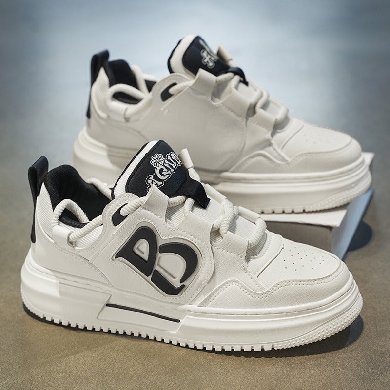 Men'S Shoes, Summer Shoes, Men'S Mesh Breathable Boys' Sneakers, Versatile Casual Sports Leather Shoes, White Shoes For Men - Image 1