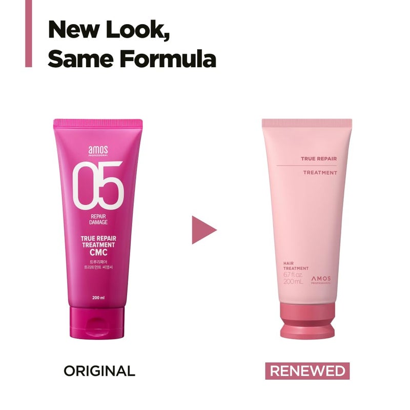 amos PROFESSIONAL قناع الشعر الاحترافي من AMOS لإصلاح الشعر الحقيقي | مضاد للتجاعيد وملطف مع السيراميد، للشعر الجاف والتالف، 6.7 أونصة سائلة - Image 2