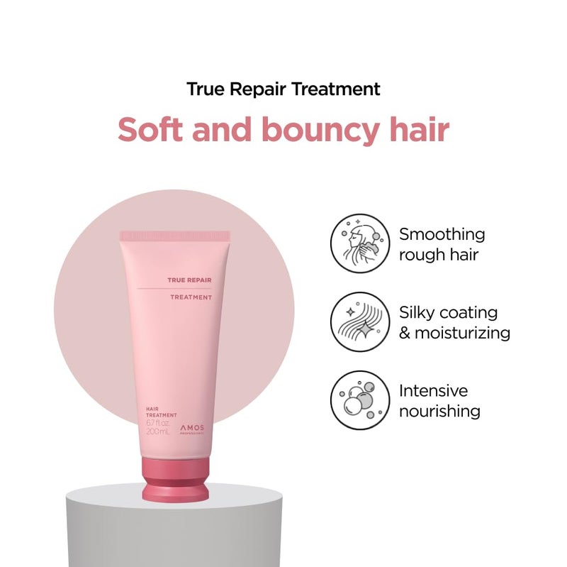 amos PROFESSIONAL قناع الشعر الاحترافي من AMOS لإصلاح الشعر الحقيقي | مضاد للتجاعيد وملطف مع السيراميد، للشعر الجاف والتالف، 6.7 أونصة سائلة - Image 3