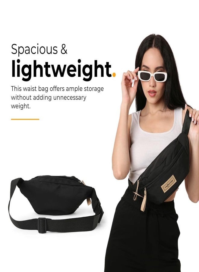 Tressential Waist Bag for Men Women | Cross Body Fanny Pack Sling Bag for Hiking, Travel, Camping, Outdoor Sports, Cycling | Money Belt with Adjustable Strap (Black) - Image 2