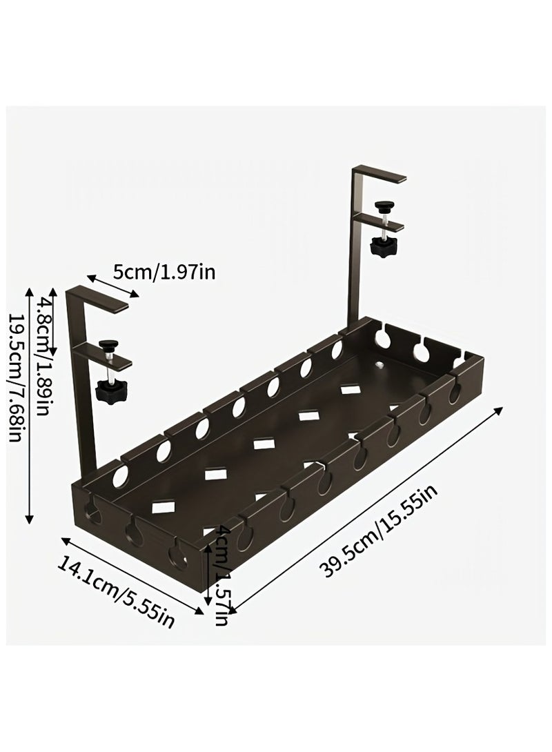 AROAQ Cable Management Tray Under The Desk, Designed for Organizing Power Strips, Cable Ties, Wall-Mounted Hidden Cable Channels, Adjustable Wire Shelves, Desk Cable Management Boxes, Router And Data Cable Holders, Cable Management Boxes, Desktop Cable Organizers, Travel Accessories; Essential Items for Travel; Suitable for Trips And Outings, for Use in Homes, Offices, Desks, Bedrooms, And Living Rooms 15.6 Inches - Image 4