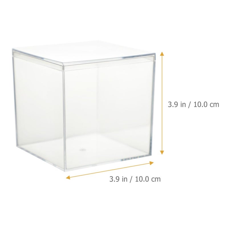 Square Plastic Candy Boxes 10cm For Wedding Favor And Shower Party Storage 2Pcs - Image 3