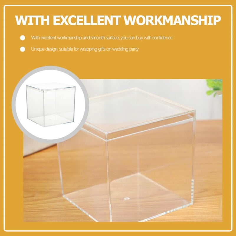 Square Plastic Candy Boxes 10cm For Wedding Favor And Shower Party Storage 2Pcs - Image 5